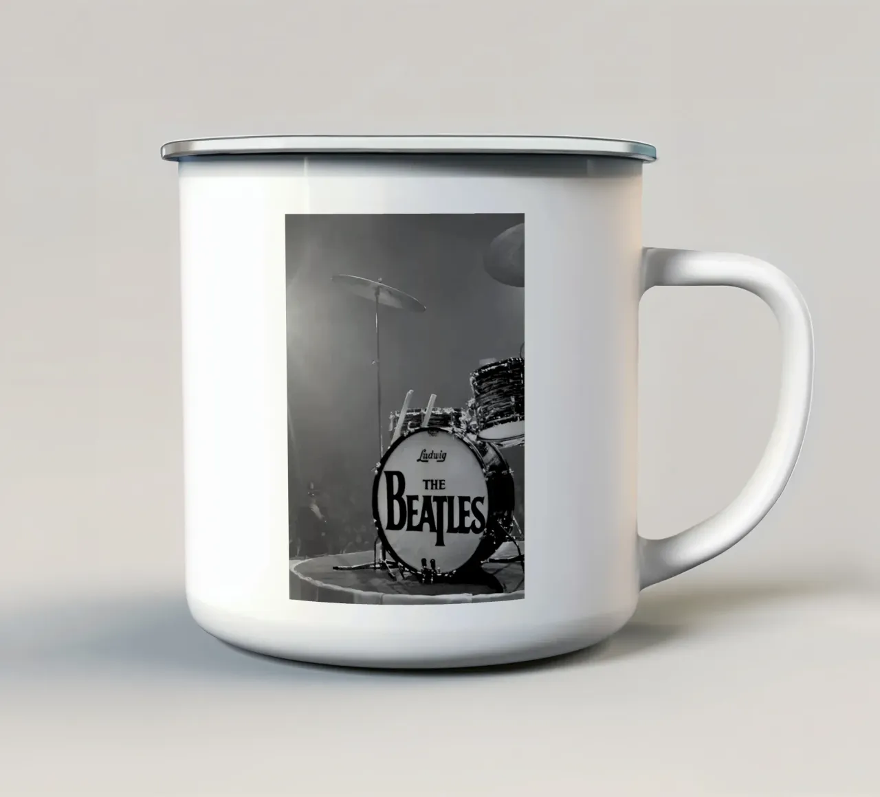 The Beatles Drum tazza in smalto da Musadad Shop
