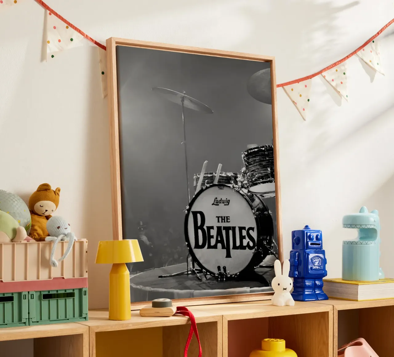 The Beatles Drum canvas with Floater frame by Musadad Shop