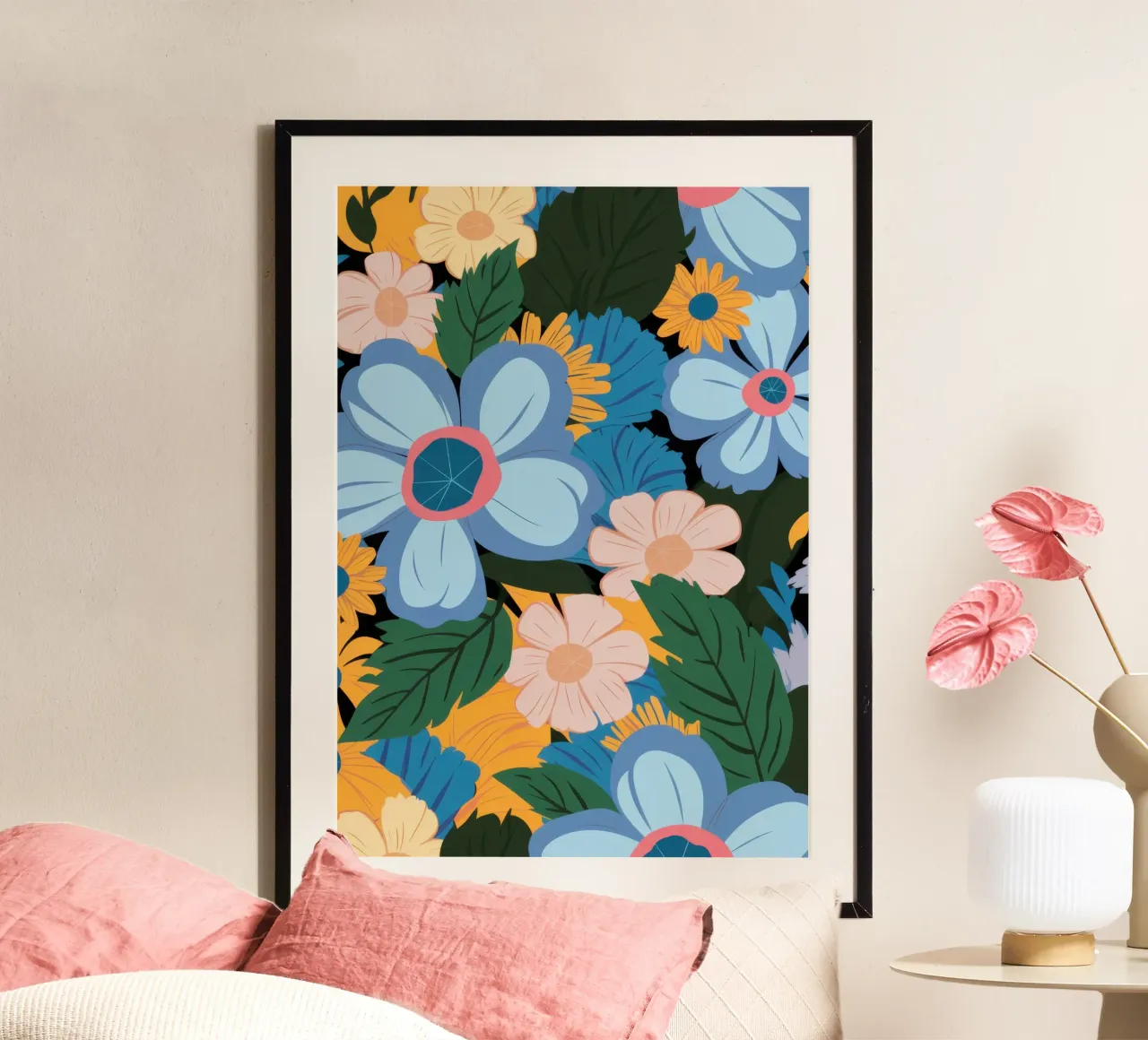 Giardino dei fiori blu poster da Heaven Craft