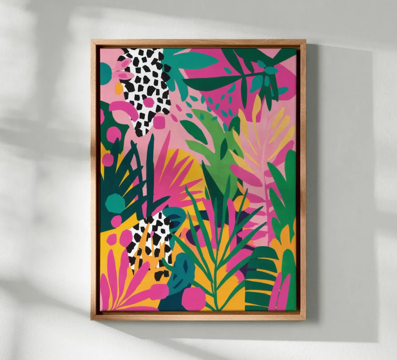 Wild Maximalist Garden canvas with Floater frame by Echo Saber