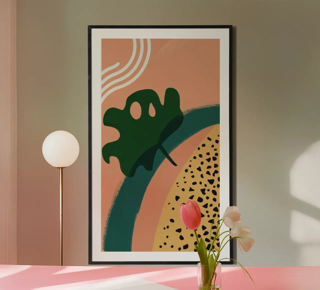 Foglia di terra minimalista poster con telaio in alluminio da Moon Revolver