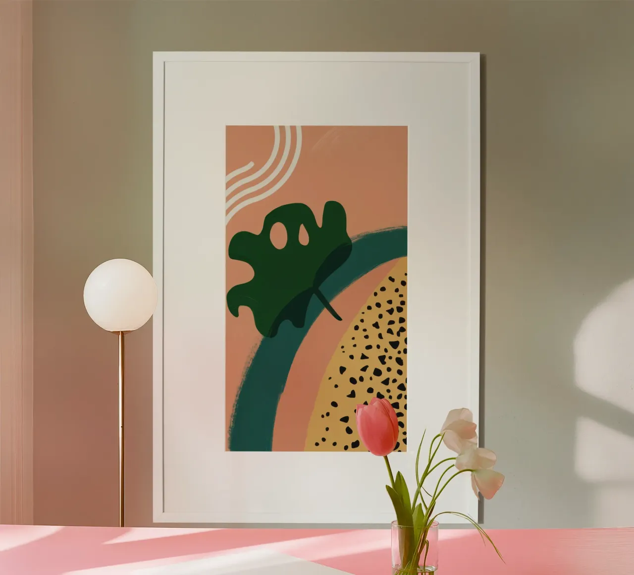 Foglia di terra minimalista poster con telaio in alluminio da Moon Revolver