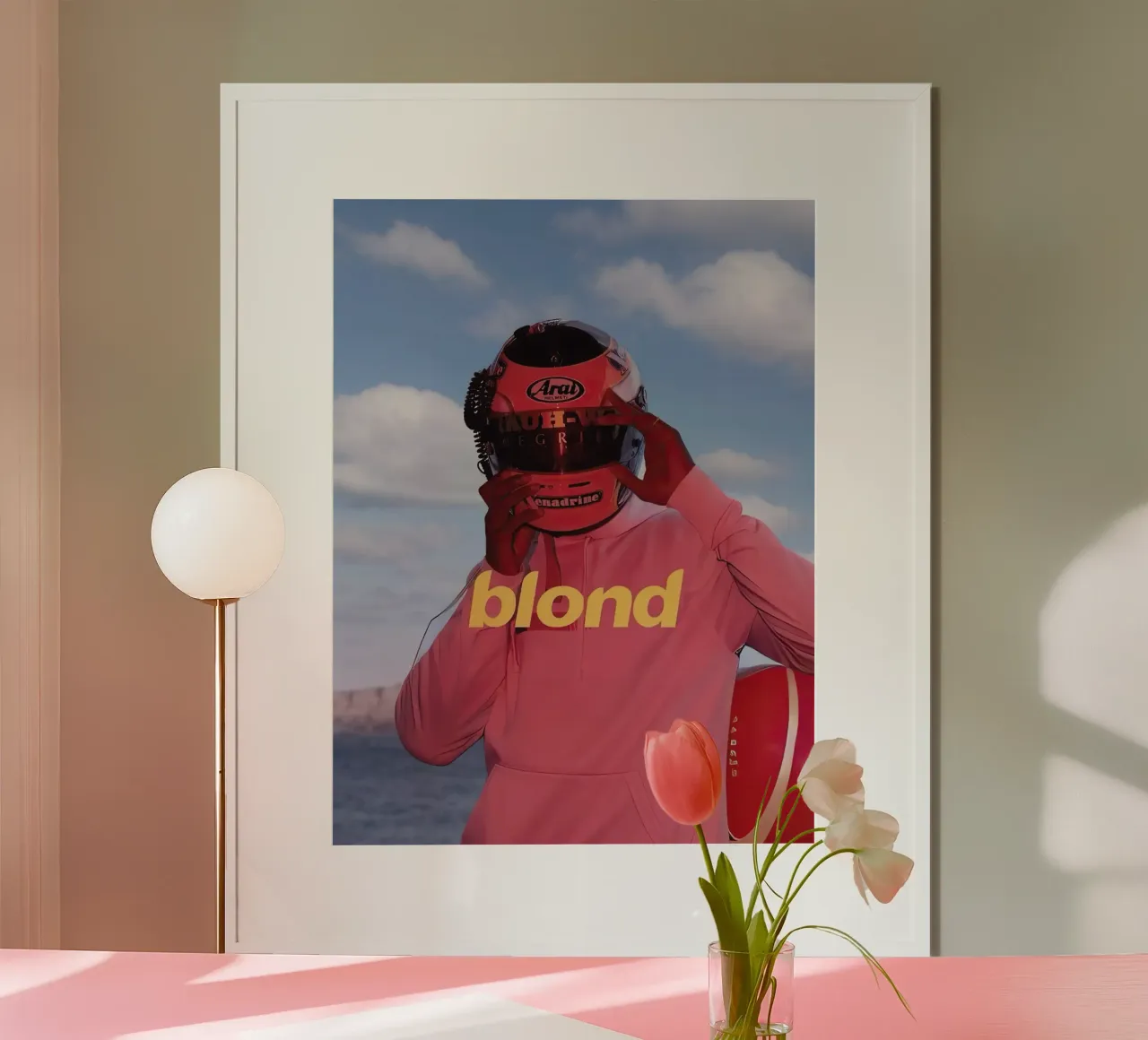 Frank Ocean Blond poster con telaio in legno da Musadad Shop