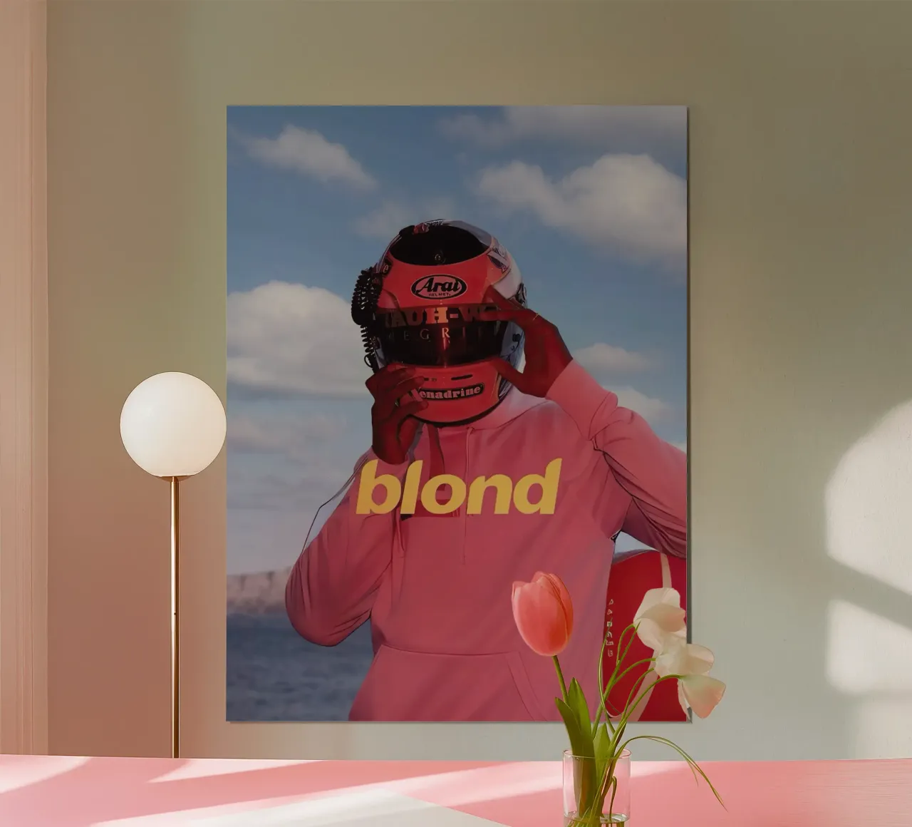 Frank Ocean Blond poster con telaio in legno da Musadad Shop