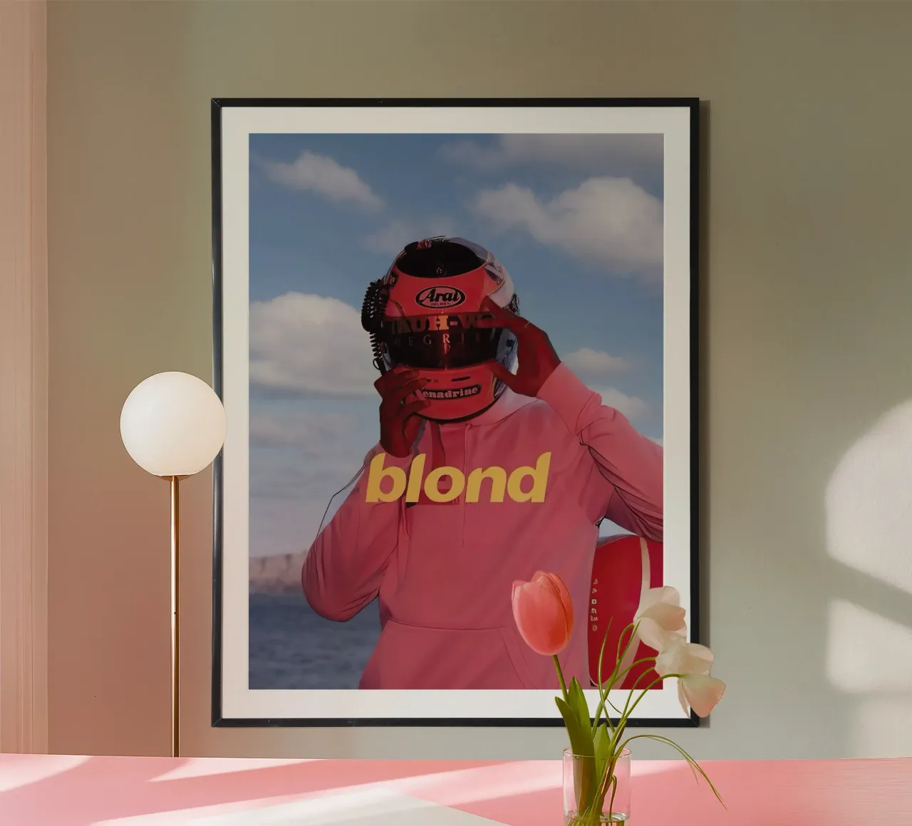 Frank Ocean Blond poster con telaio in legno da Musadad Shop