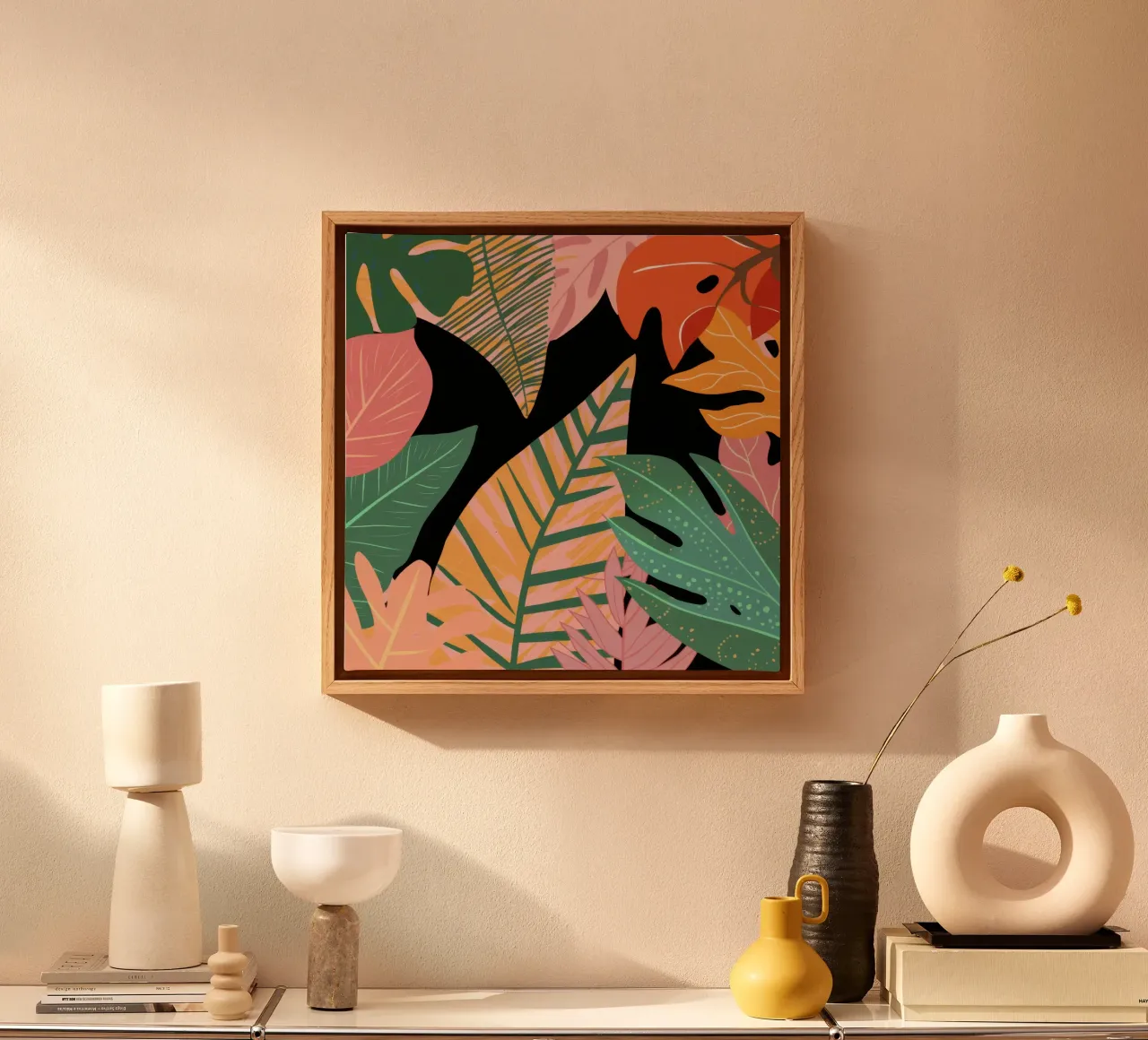Schaduwblad silhouet canvas met Baklijst van Echo Saber