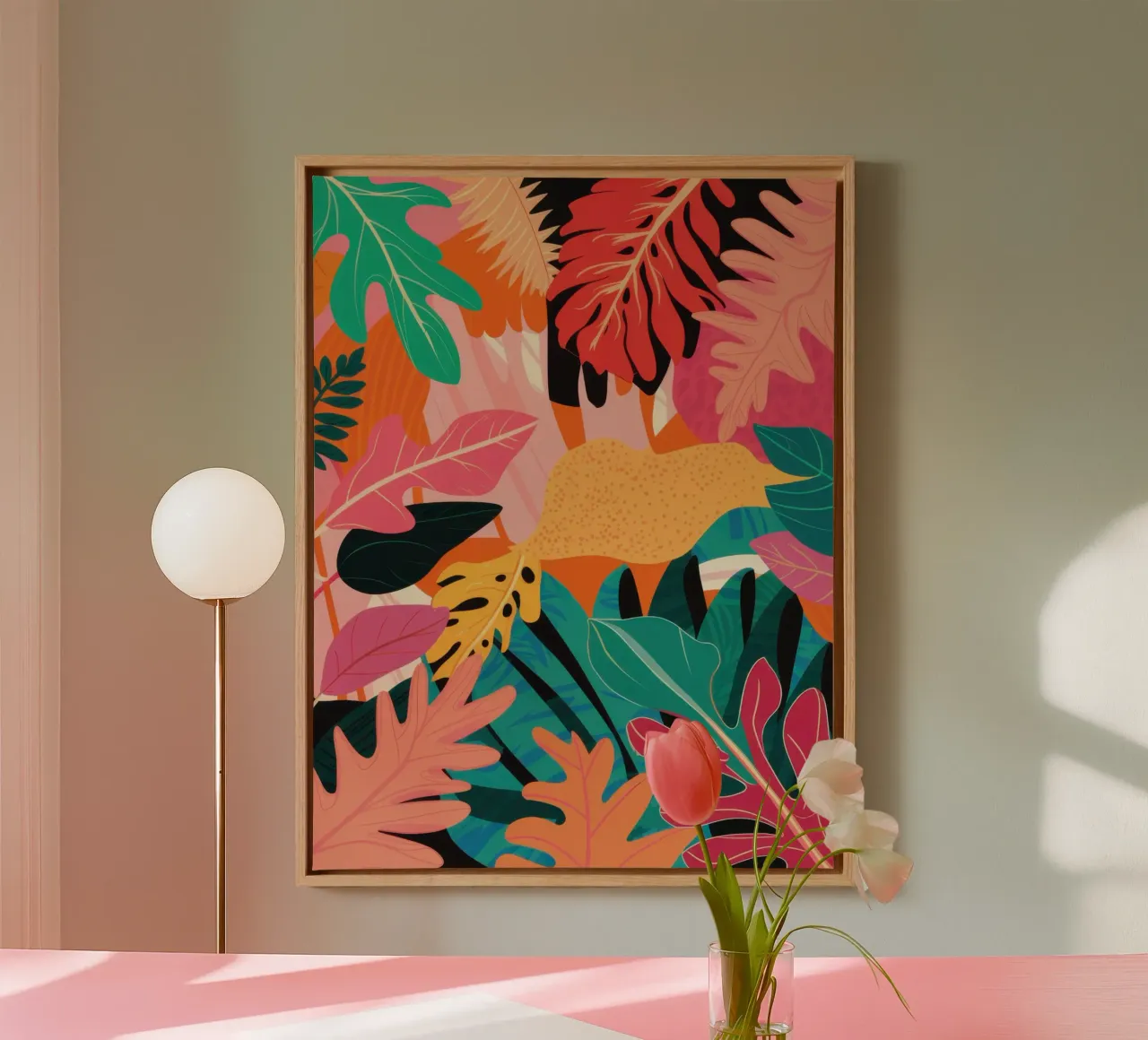 Hidden Jungle King canvas with Floater frame by Echo Saber