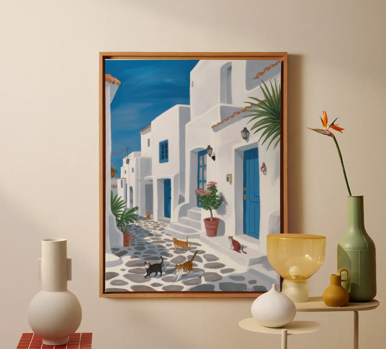 Sentiero Grecian Whitewashed tela con Cornice a cassetta da Moon Revolver
