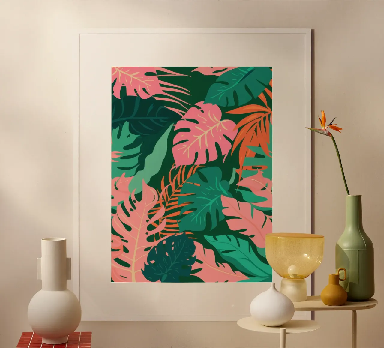 Monstera rosa paradisiaca poster da Wish Studio