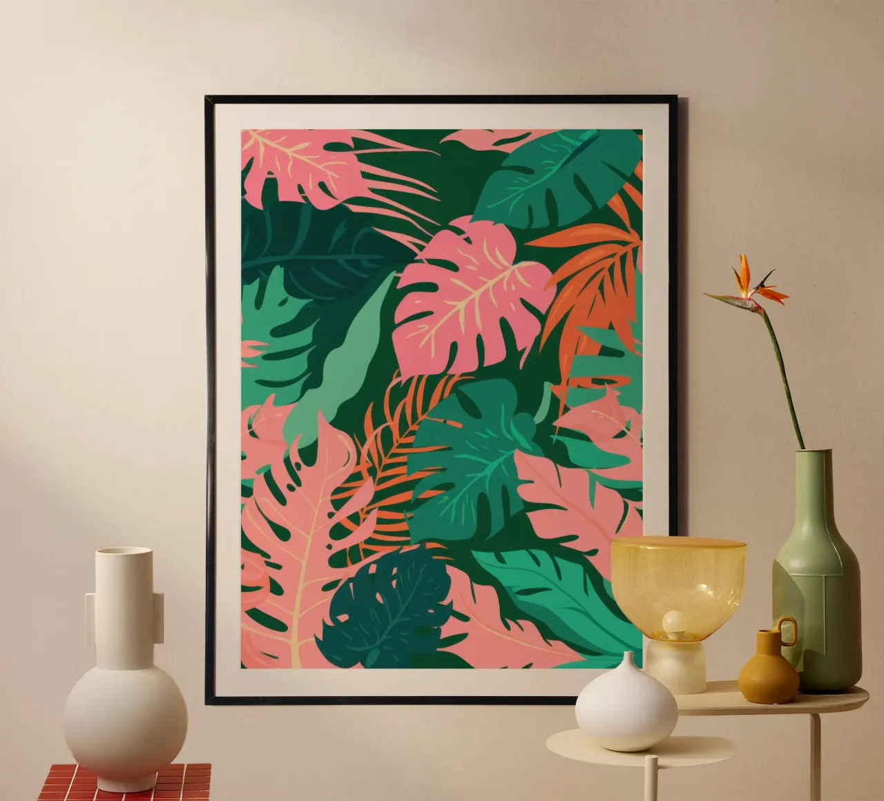 Monstera rosa paradisiaca poster da Wish Studio