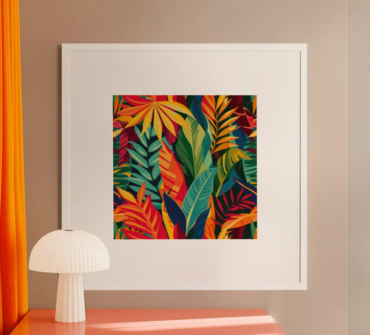 Calore della giungla vulcanica poster con telaio in plastica da Heaven Craft
