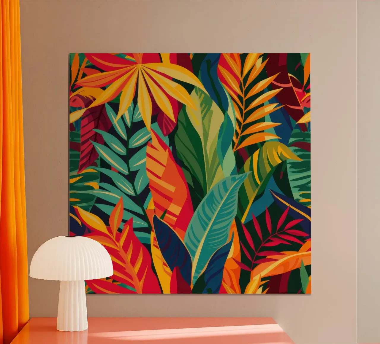 Calore della giungla vulcanica poster con telaio in plastica da Heaven Craft