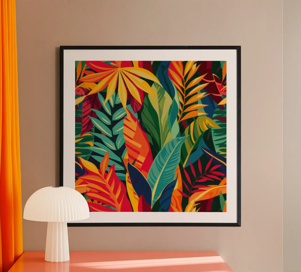 Calore della giungla vulcanica poster con telaio in plastica da Heaven Craft