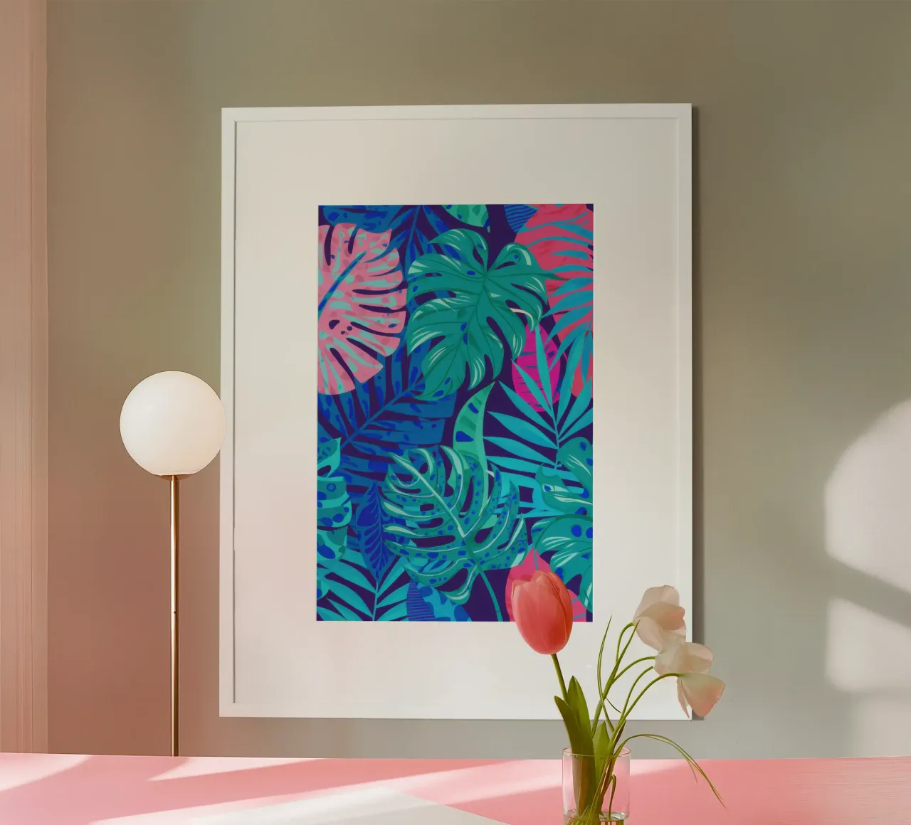 Profondità della giungla di cobalto poster con telaio in alluminio da Wish Studio