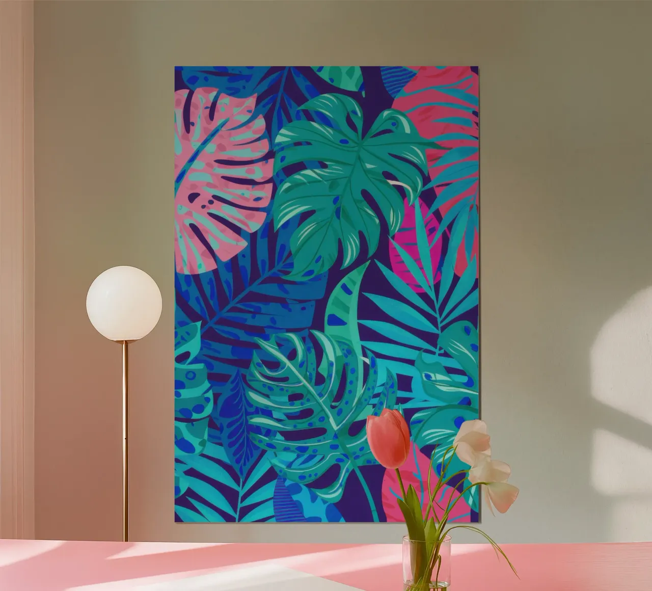 Profondità della giungla di cobalto poster con telaio in alluminio da Wish Studio