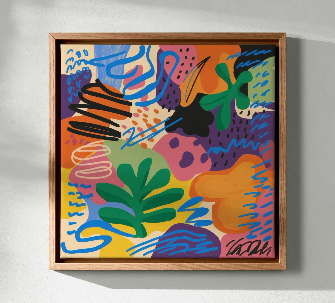 Jungle Graffiti Fusion canvas with Floater frame by Orchid Patina