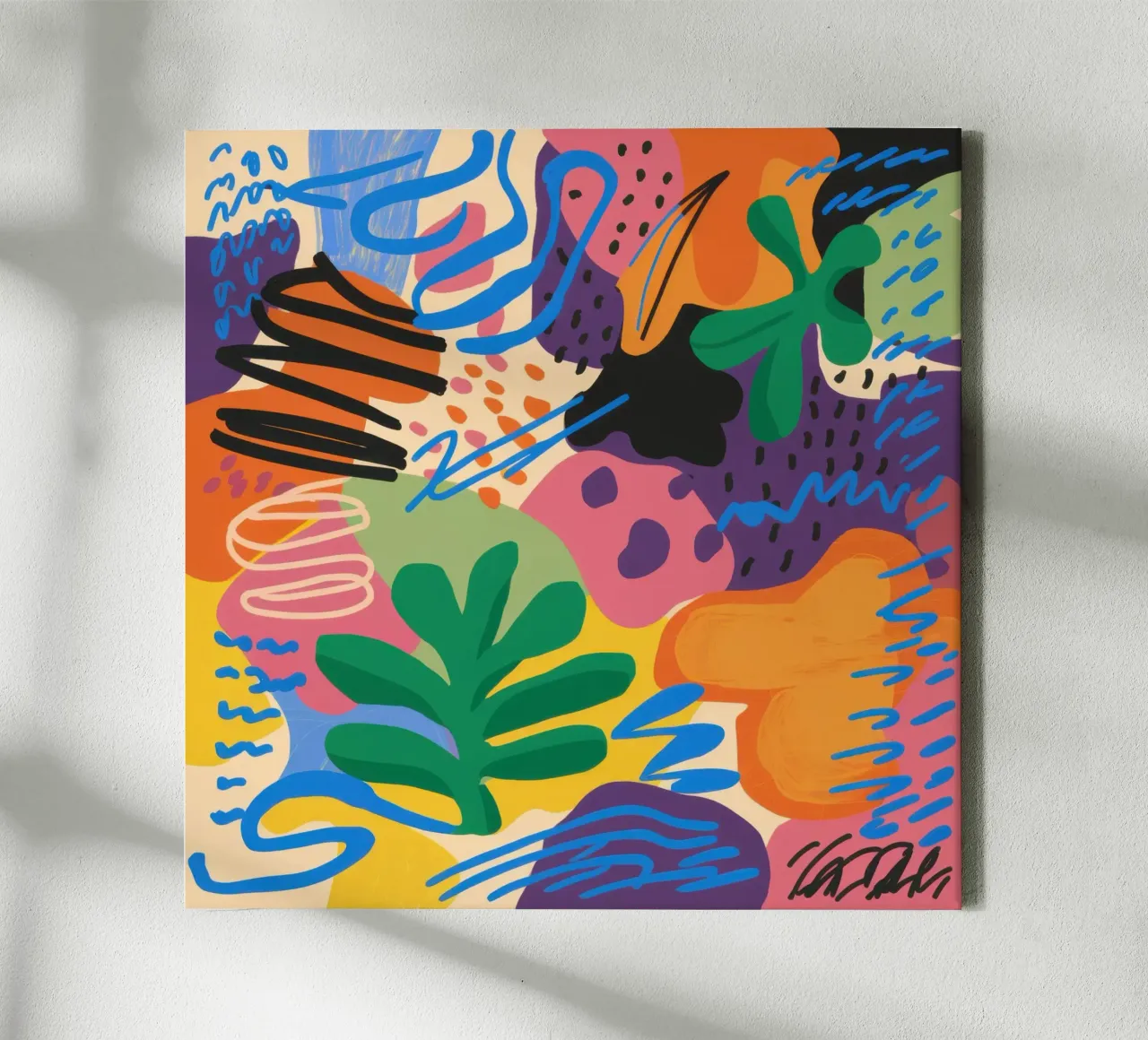 Jungle Graffiti Fusion canvas with Floater frame by Orchid Patina
