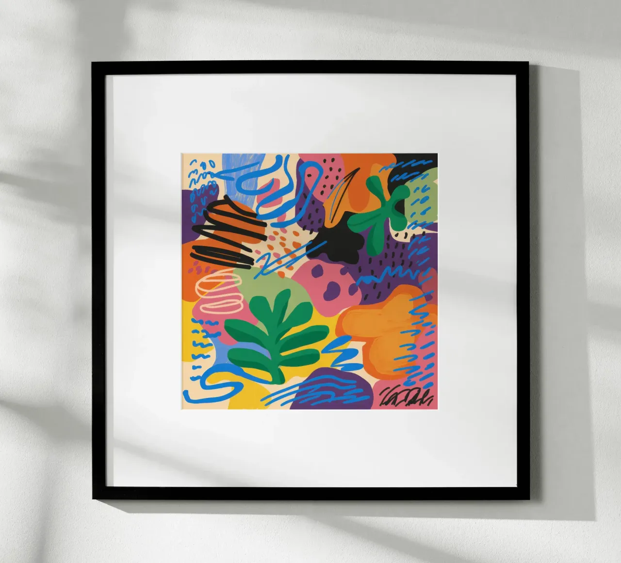 Jungle Graffiti Fusion poster con telaio in plastica da Orchid Patina