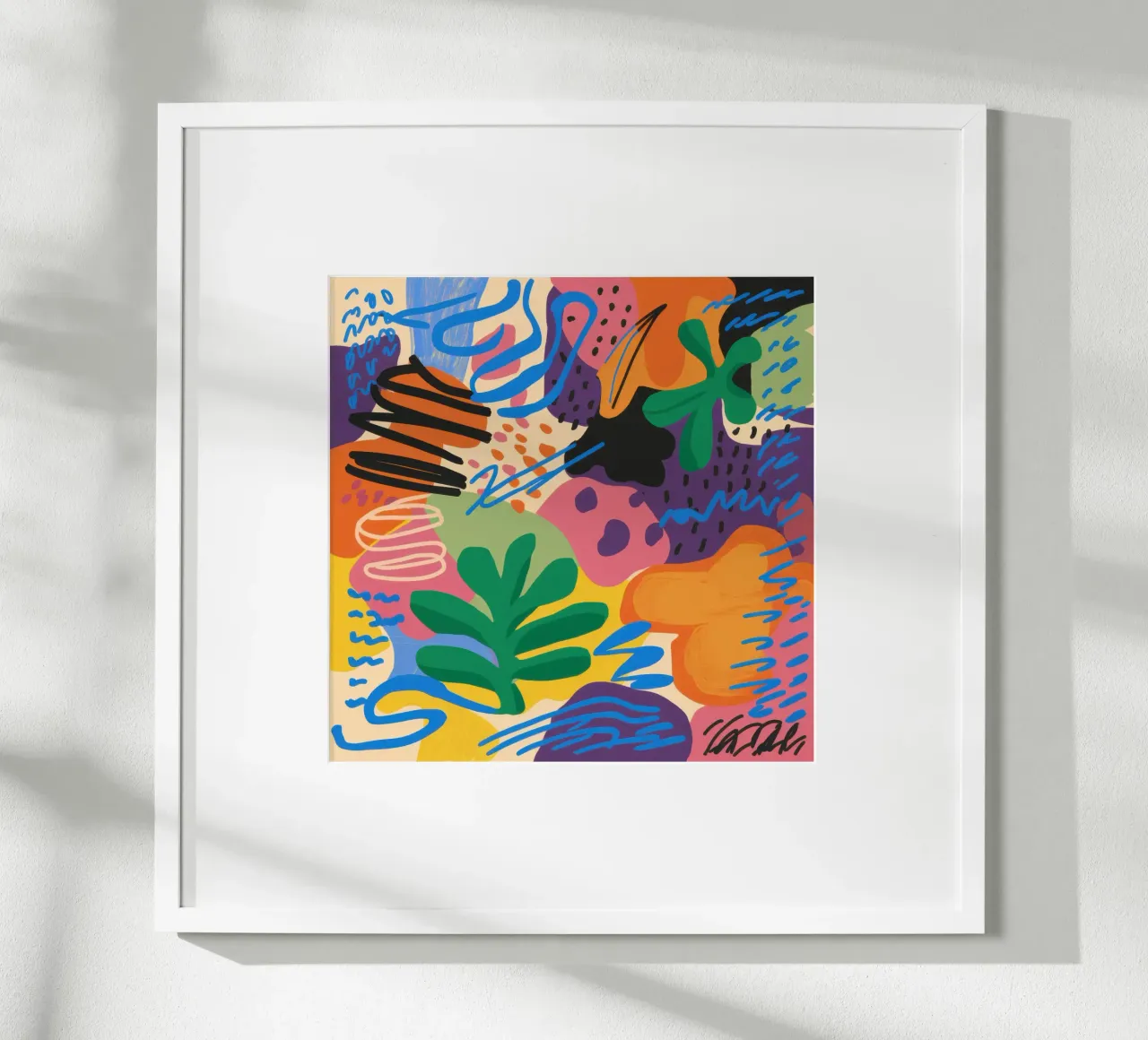 Jungle Graffiti Fusion poster con telaio in plastica da Orchid Patina