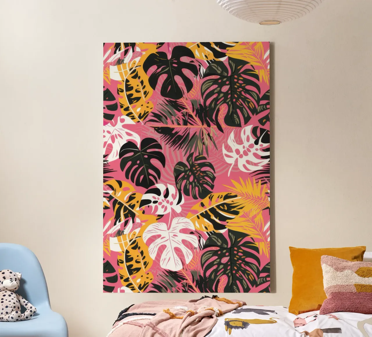 Roze monstrum canvas met Baklijst van Heaven Craft