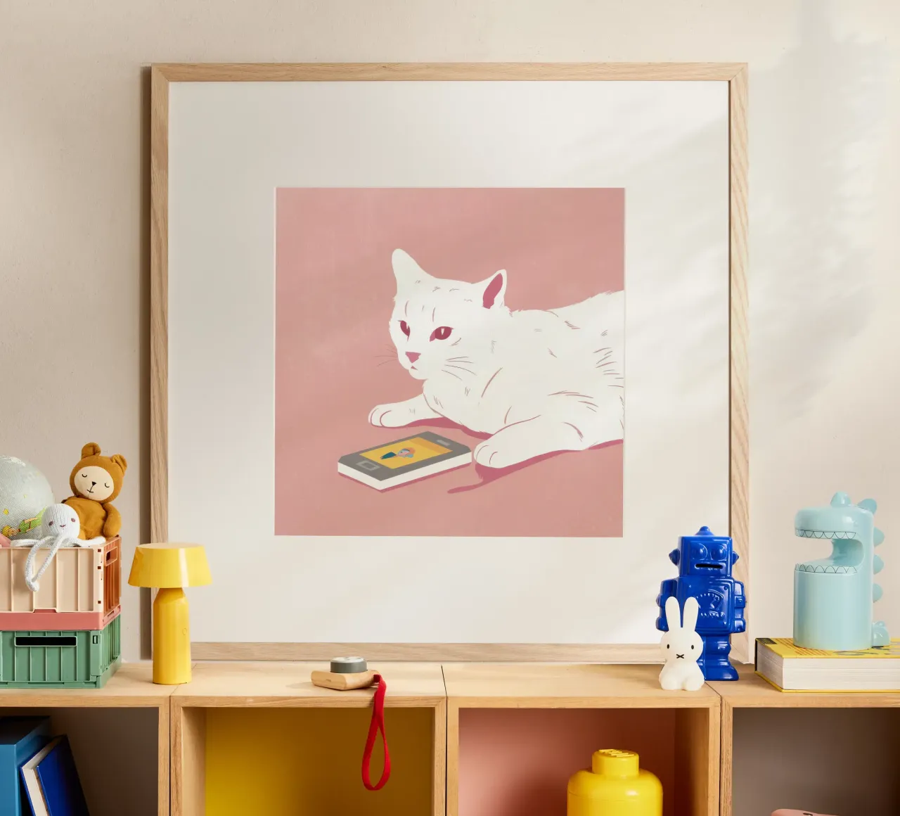 Rotolo felino moderno poster con telaio in alluminio da Moon Revolver