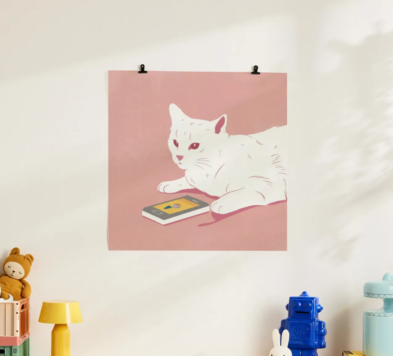 Rotolo felino moderno poster con telaio in alluminio da Moon Revolver