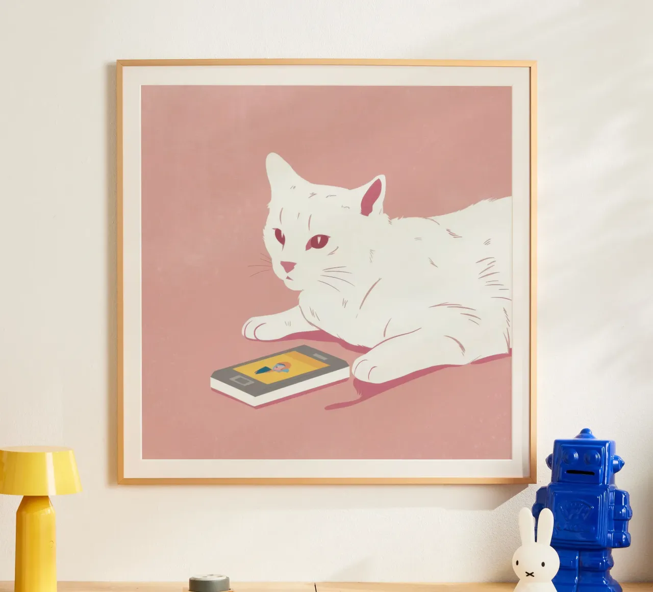 Rotolo felino moderno poster con telaio in alluminio da Moon Revolver