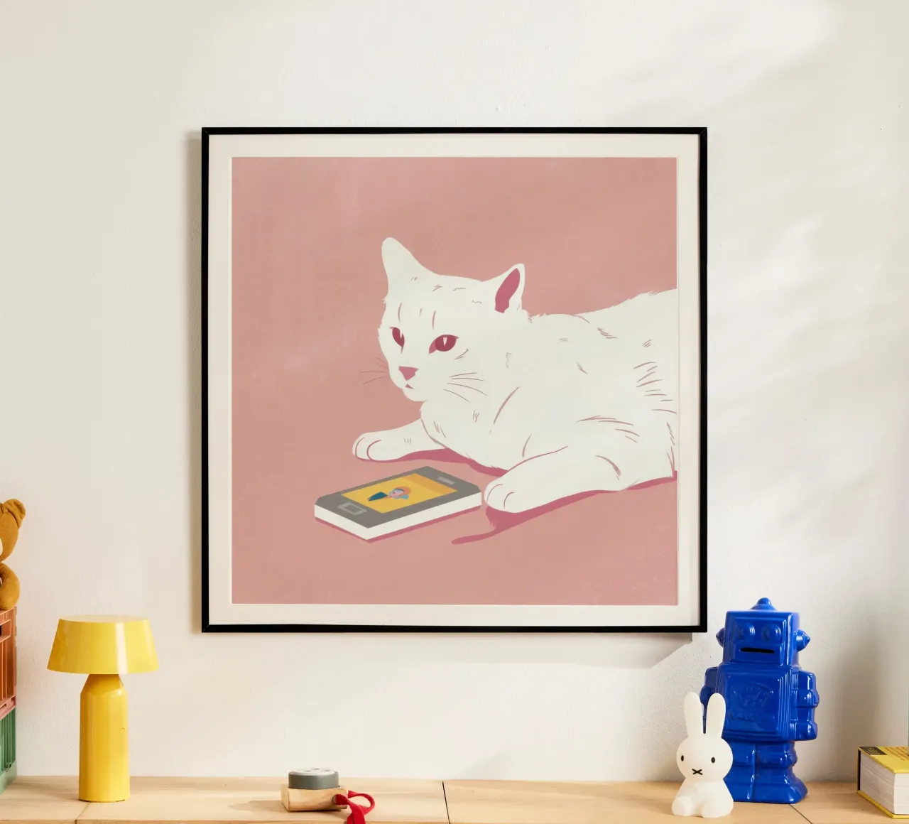 Rotolo felino moderno poster con telaio in alluminio da Moon Revolver