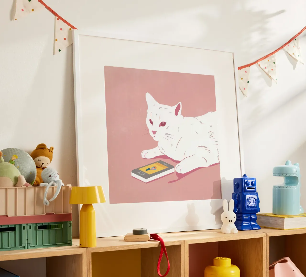 Rotolo felino moderno poster con telaio in alluminio da Moon Revolver