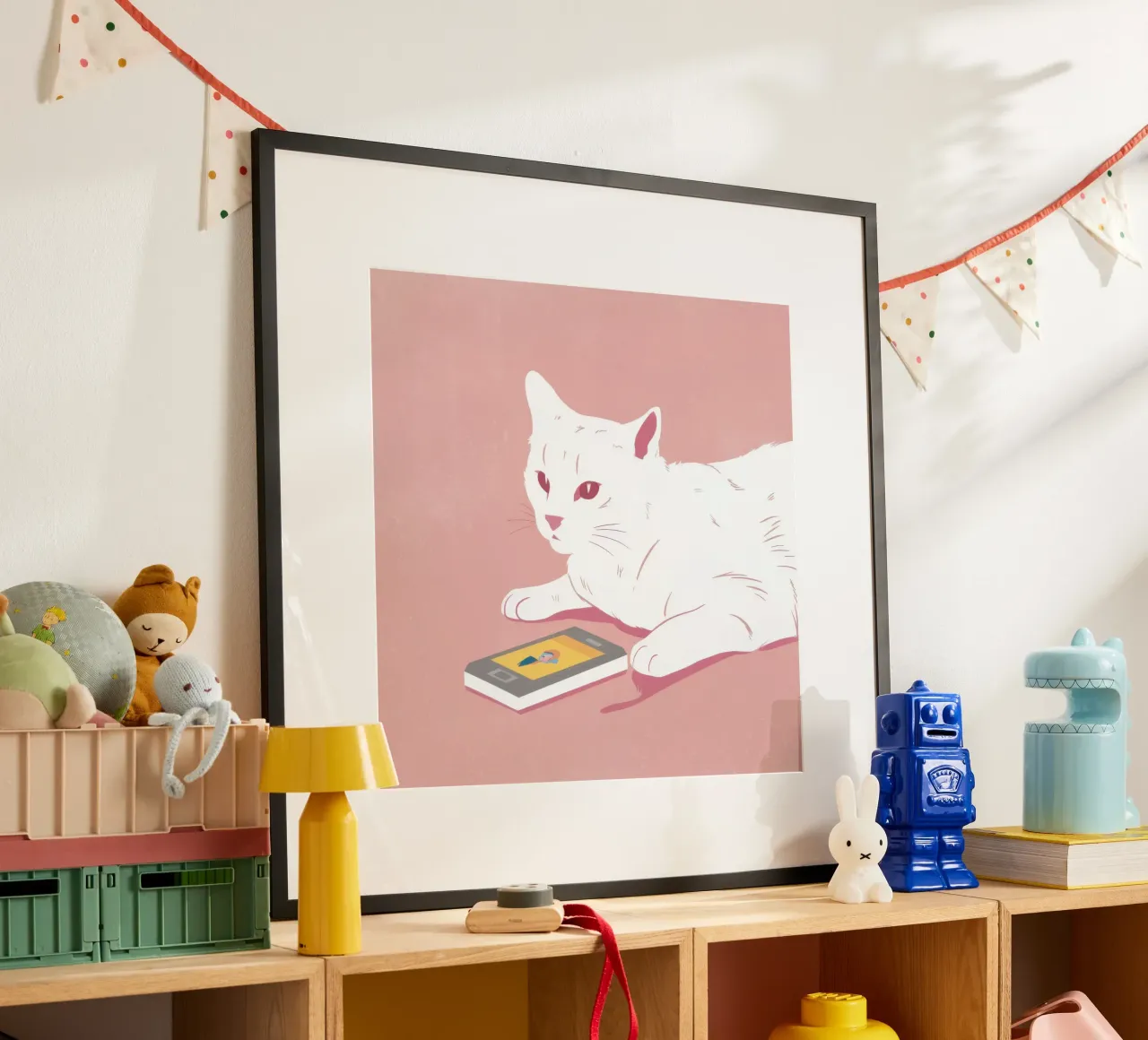 Rotolo felino moderno poster con telaio in alluminio da Moon Revolver