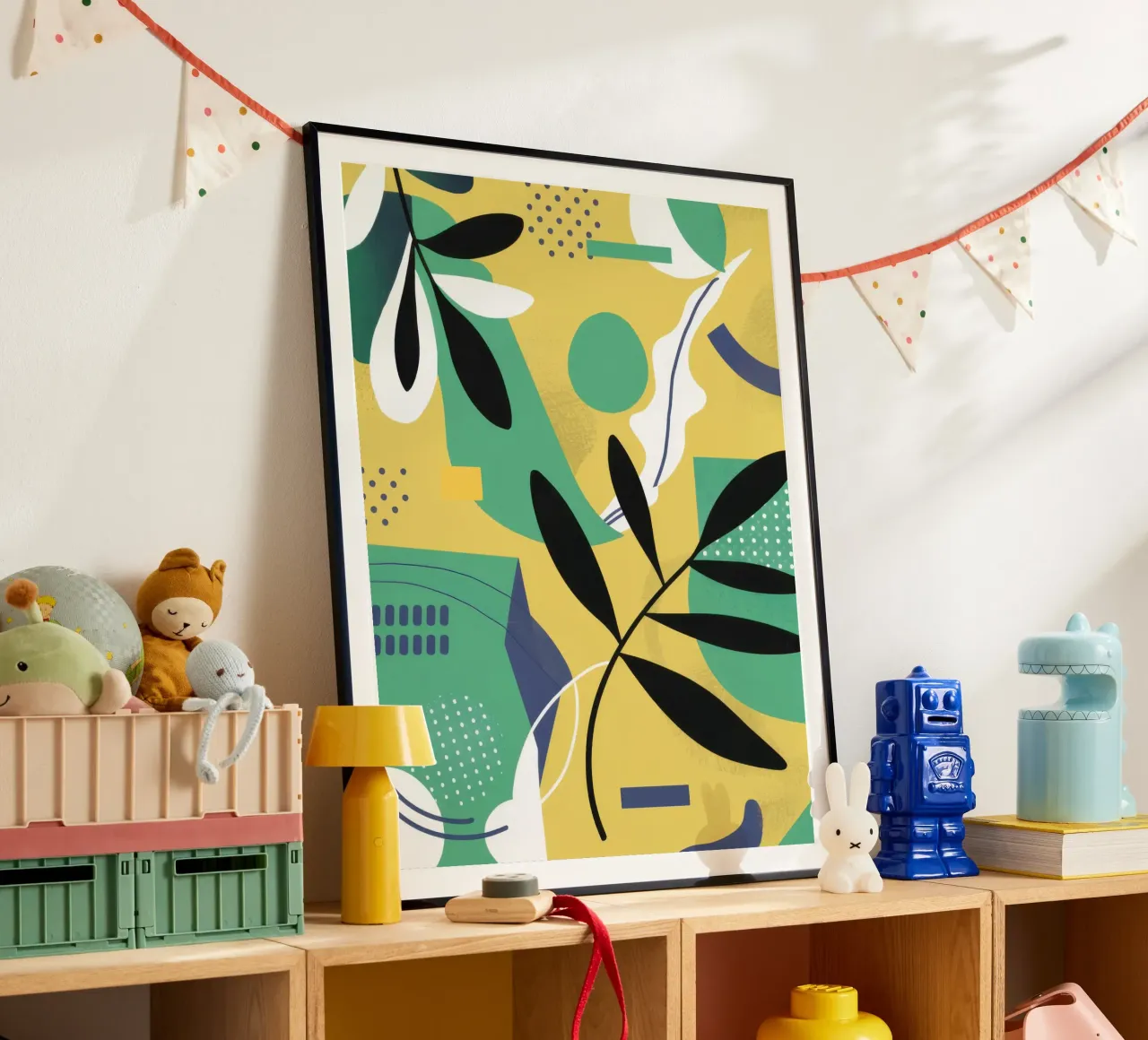 Fogliame grafico in grassetto poster con telaio in plastica da Echo Saber