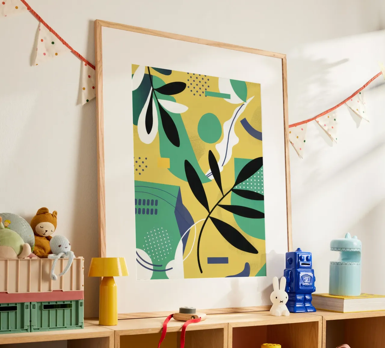 Fogliame grafico in grassetto poster con telaio in plastica da Echo Saber