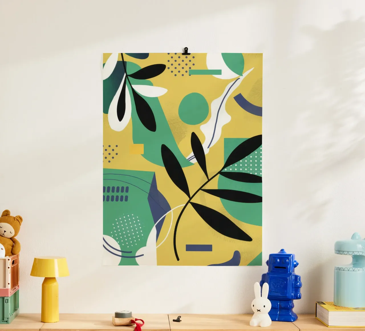 Fogliame grafico in grassetto poster con telaio in plastica da Echo Saber
