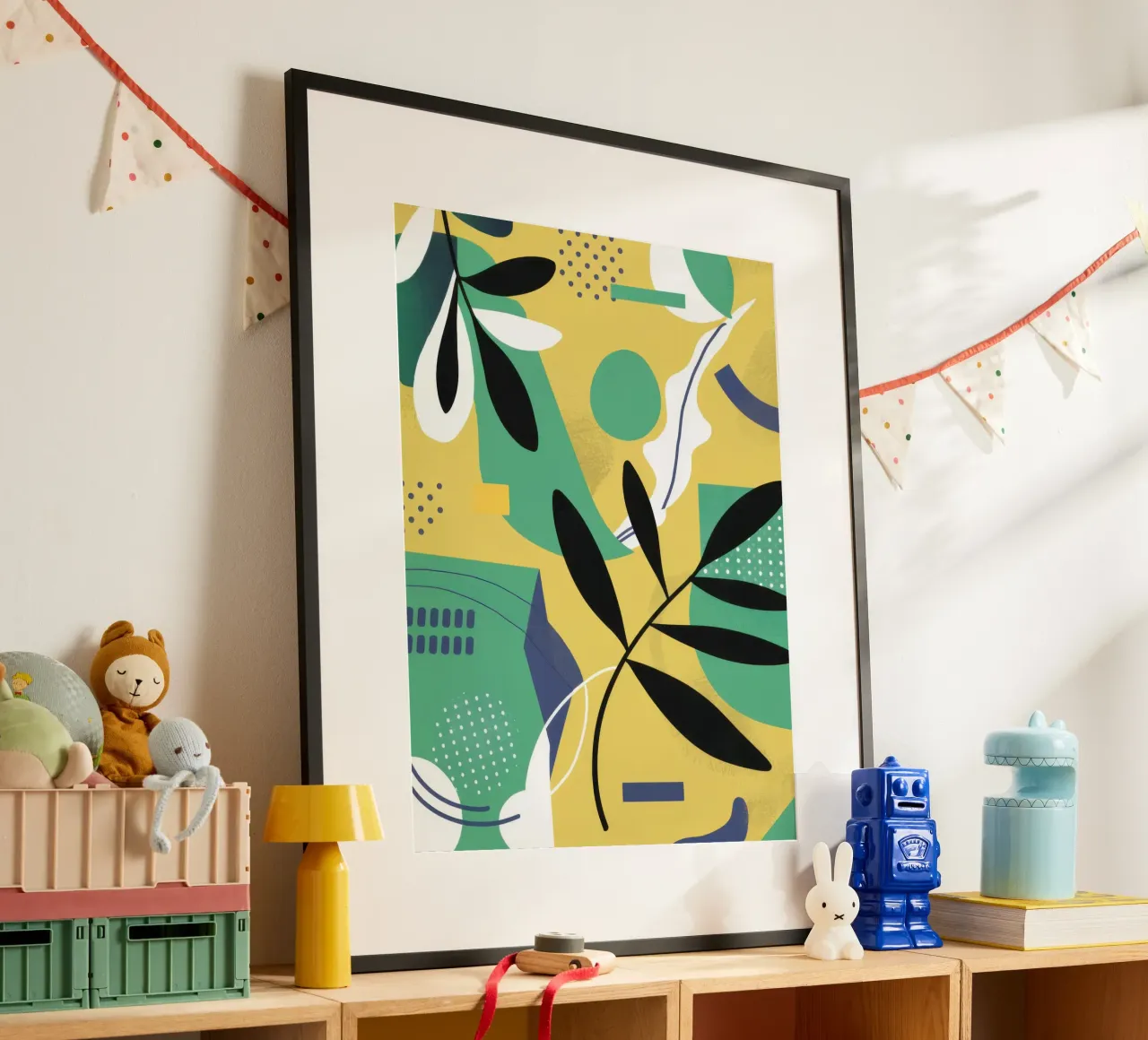 Fogliame grafico in grassetto poster con telaio in plastica da Echo Saber