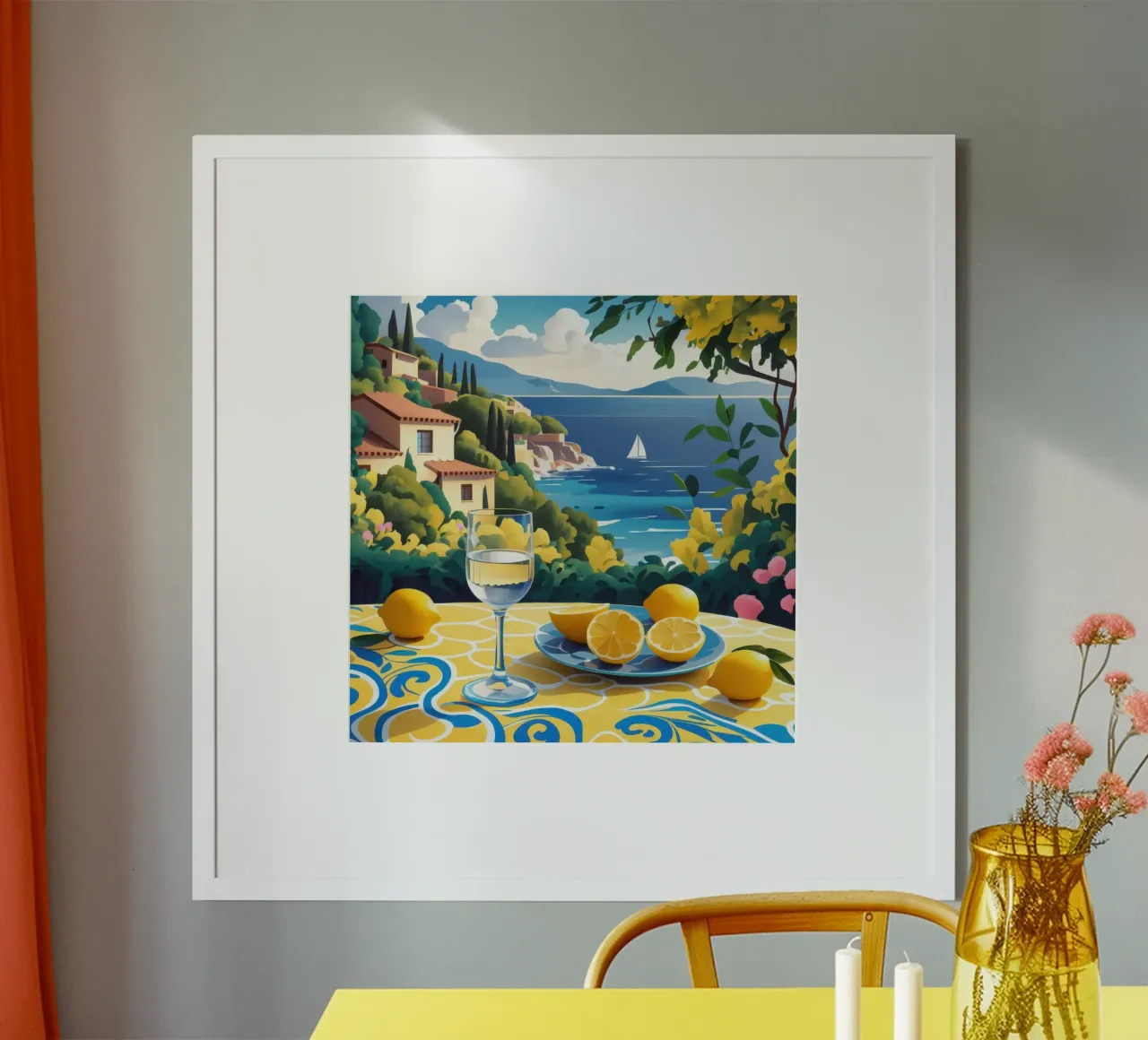 Terrazza dei limoni Paesaggio marino poster da Wish Studio