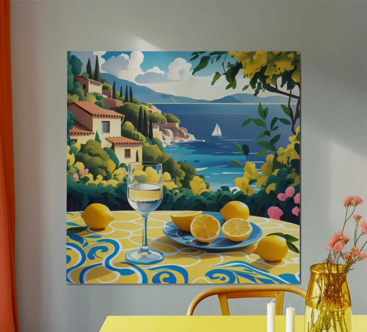 Terrazza dei limoni Paesaggio marino poster da Wish Studio