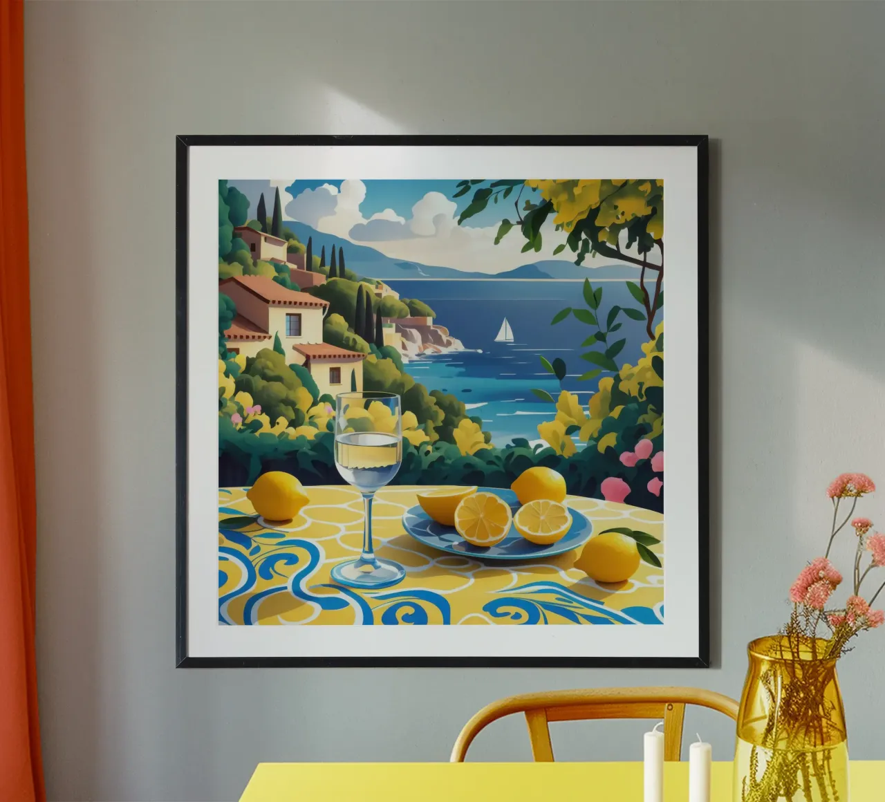 Terrazza dei limoni Paesaggio marino poster da Wish Studio