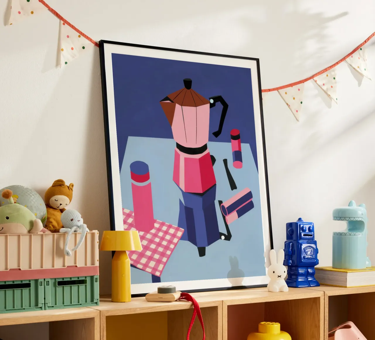 Infuso grafico mattutino poster con telaio in alluminio da Moon Revolver