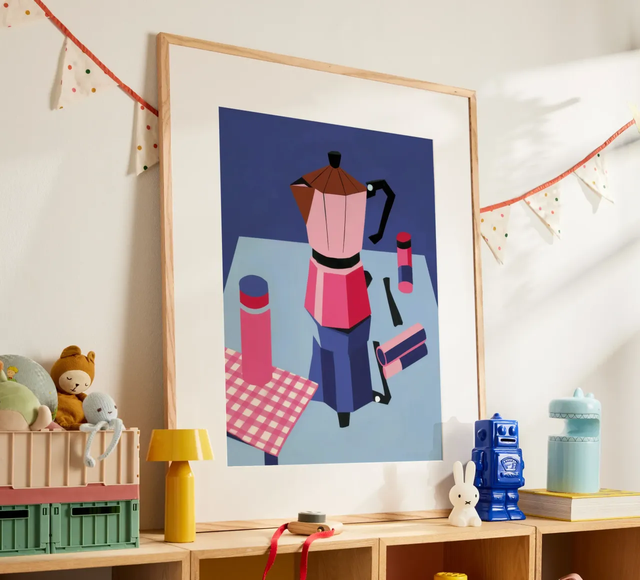 Infuso grafico mattutino poster con telaio in alluminio da Moon Revolver