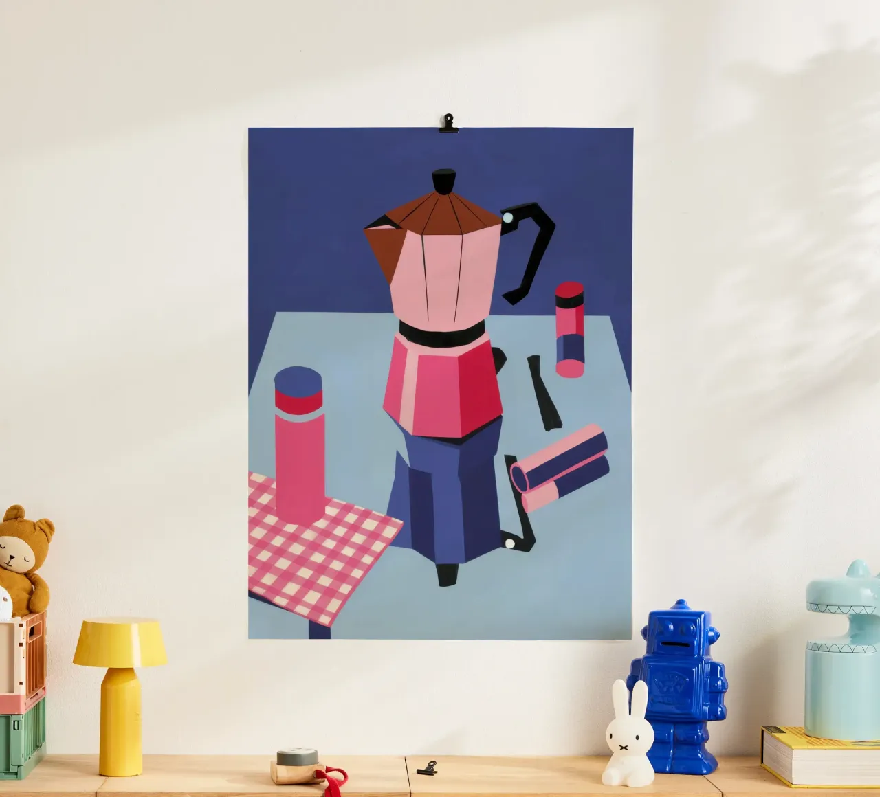 Infuso grafico mattutino poster con telaio in alluminio da Moon Revolver