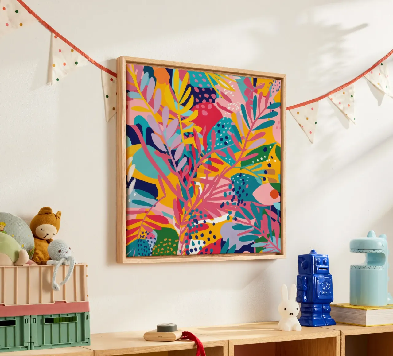 Giungla di colori massima tela con Cornice a cassetta da Heaven Craft