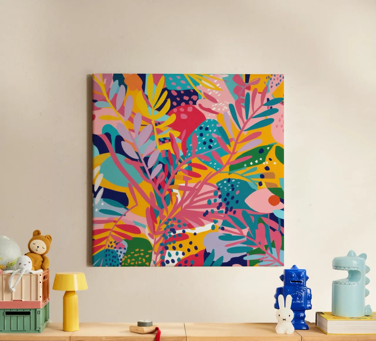 Giungla di colori massima tela con Cornice a cassetta da Heaven Craft