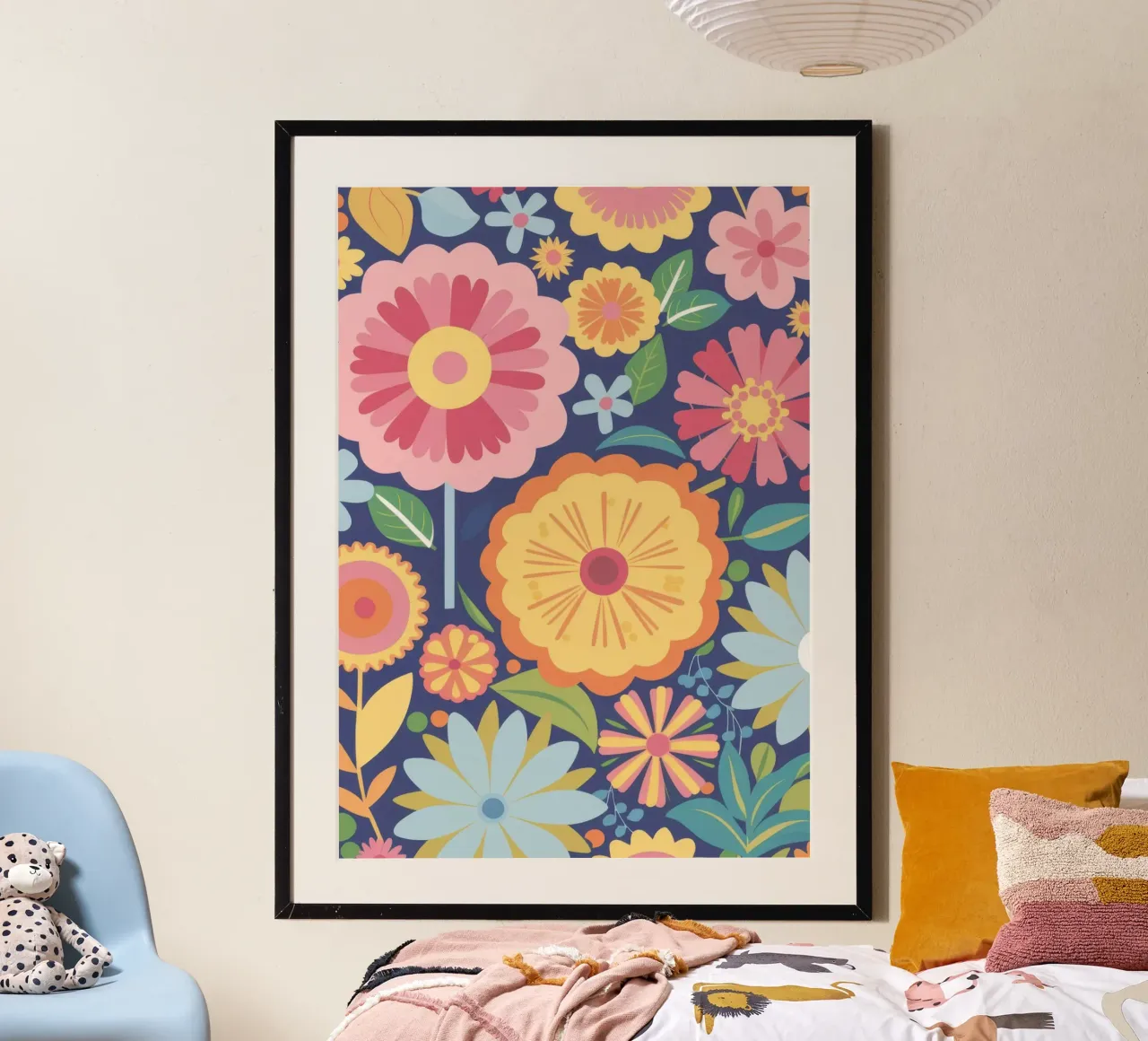 Ananas retrò in fiore poster da Wish Studio