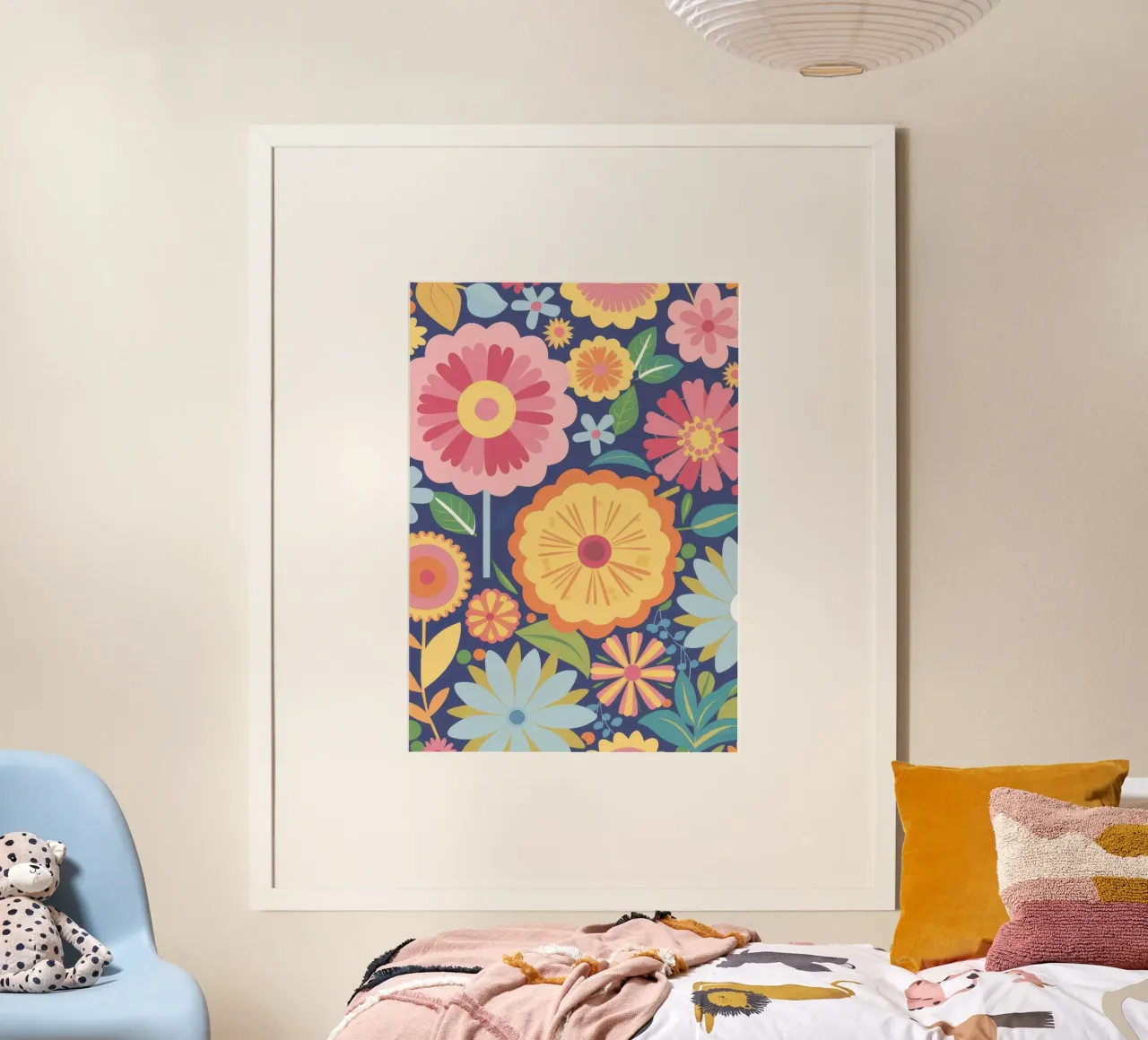 Ananas retrò in fiore poster da Wish Studio