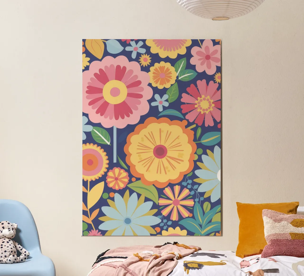 Ananas retrò in fiore poster da Wish Studio