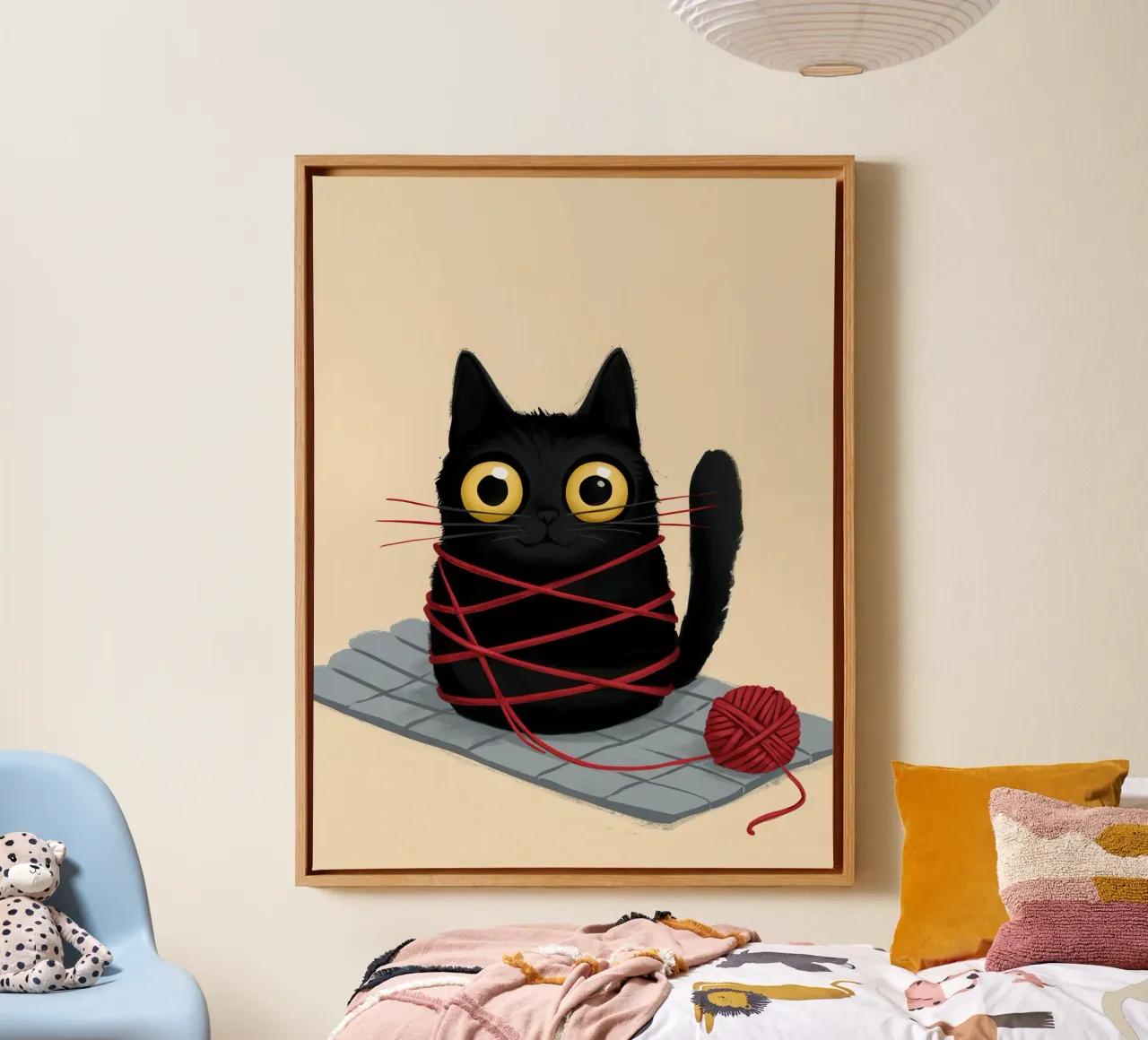 Verwarde Kitty Garen canvas met Baklijst van Moon Revolver