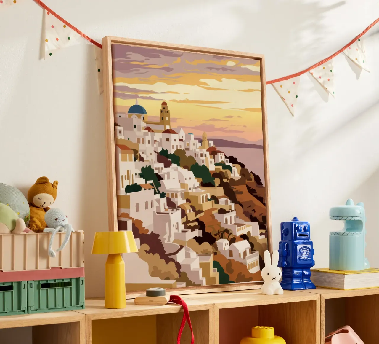 Ora d'oro a Oia tela con Cornice a cassetta da Heaven Craft