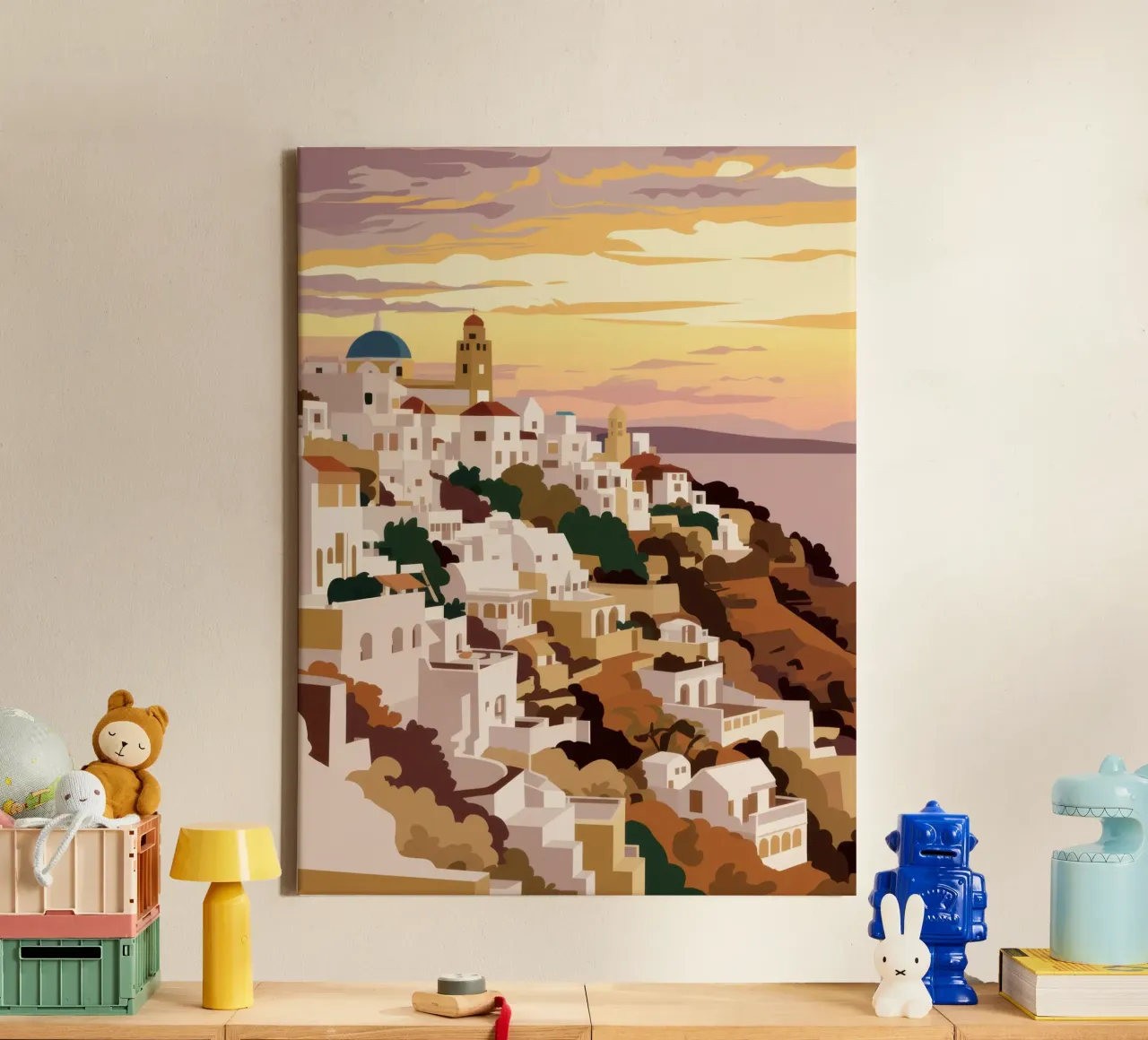 Ora d'oro a Oia tela con Cornice a cassetta da Heaven Craft