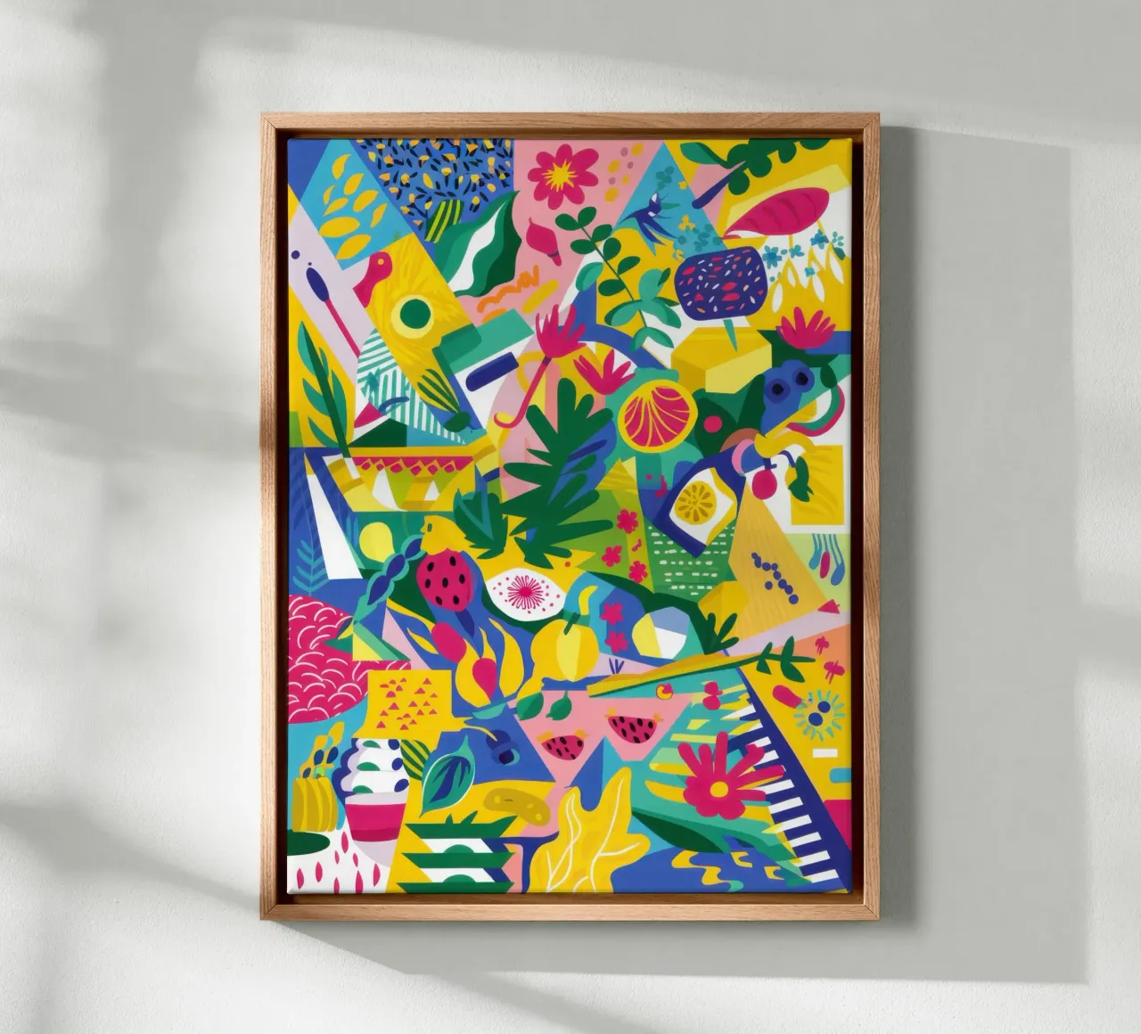 Fröhliche Charakter Fiesta Leinwand mit Schattenfugenrahmen von Heaven Craft
