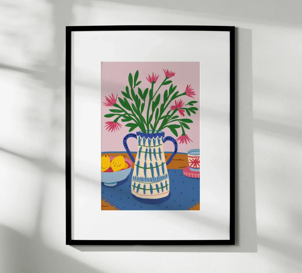 Vibrante quiete floreale poster con telaio in legno da Moon Revolver